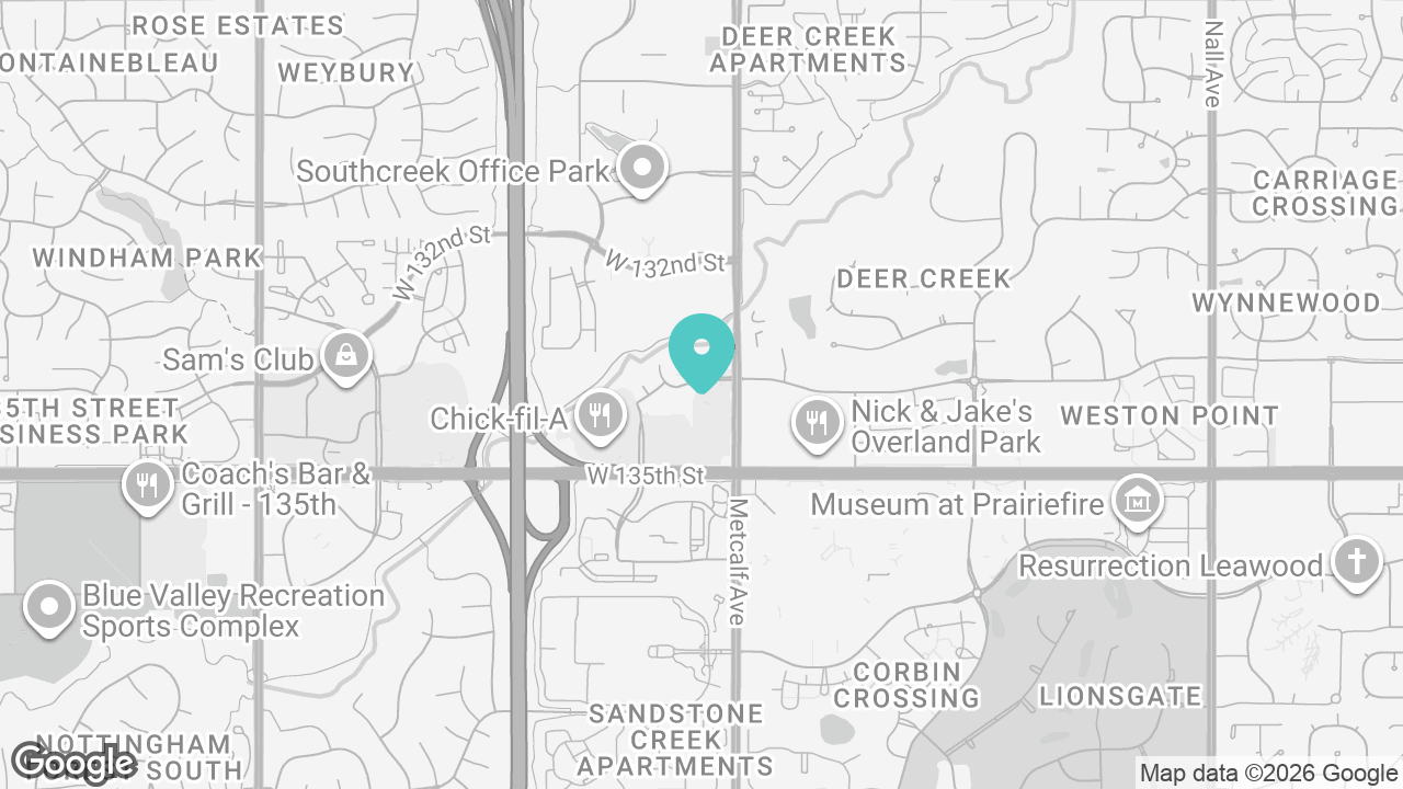 South Overland Park location map