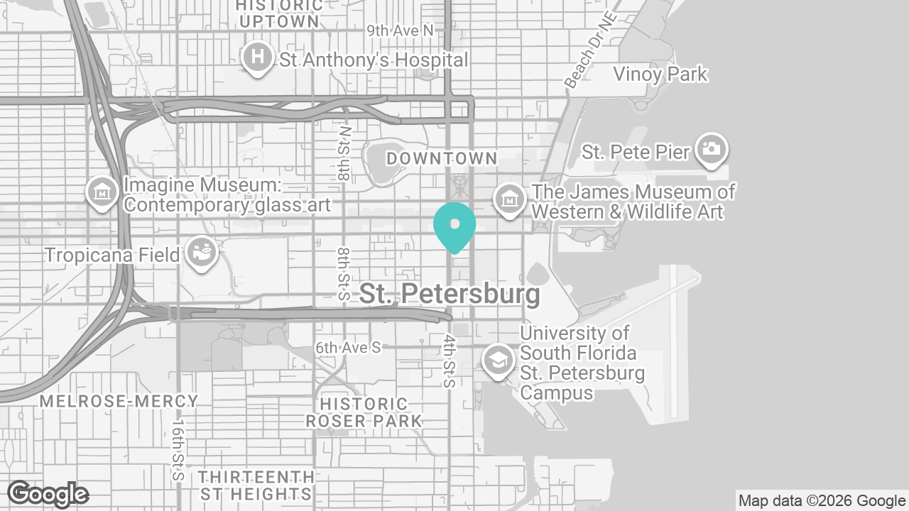 Downtown St. Pete location map