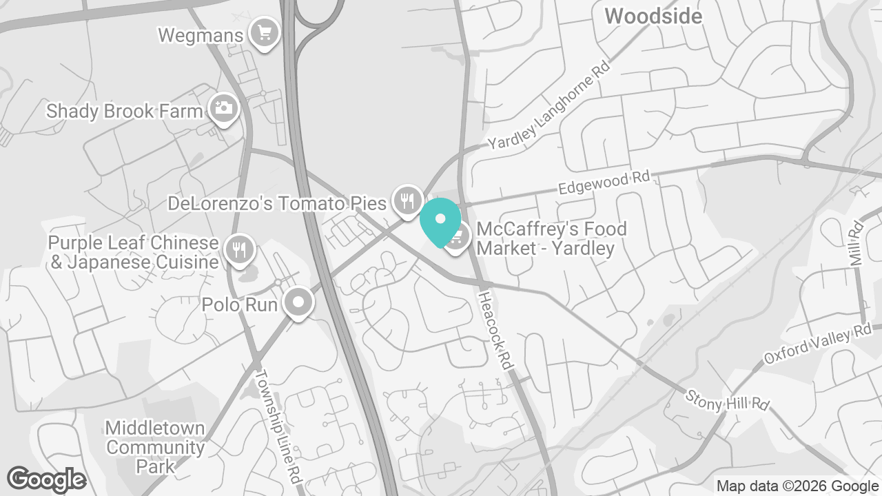 Yardley location map