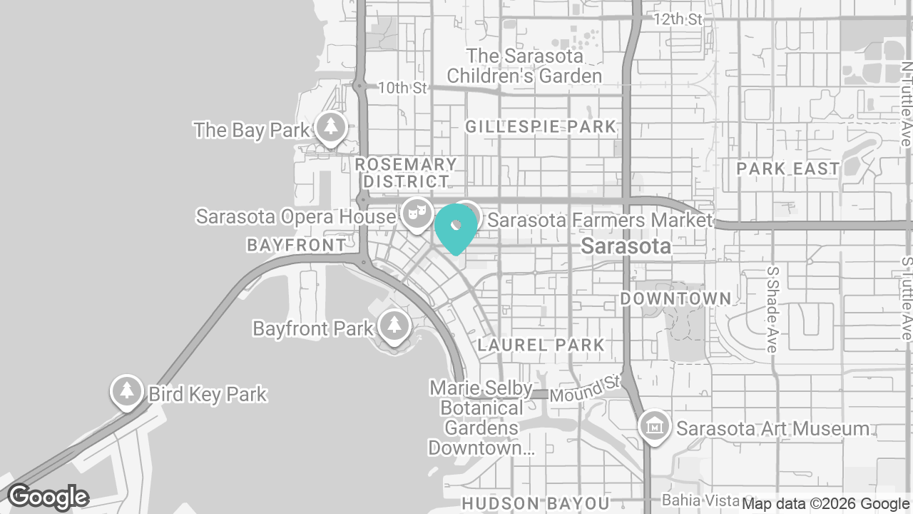 Downtown Sarasota location map
