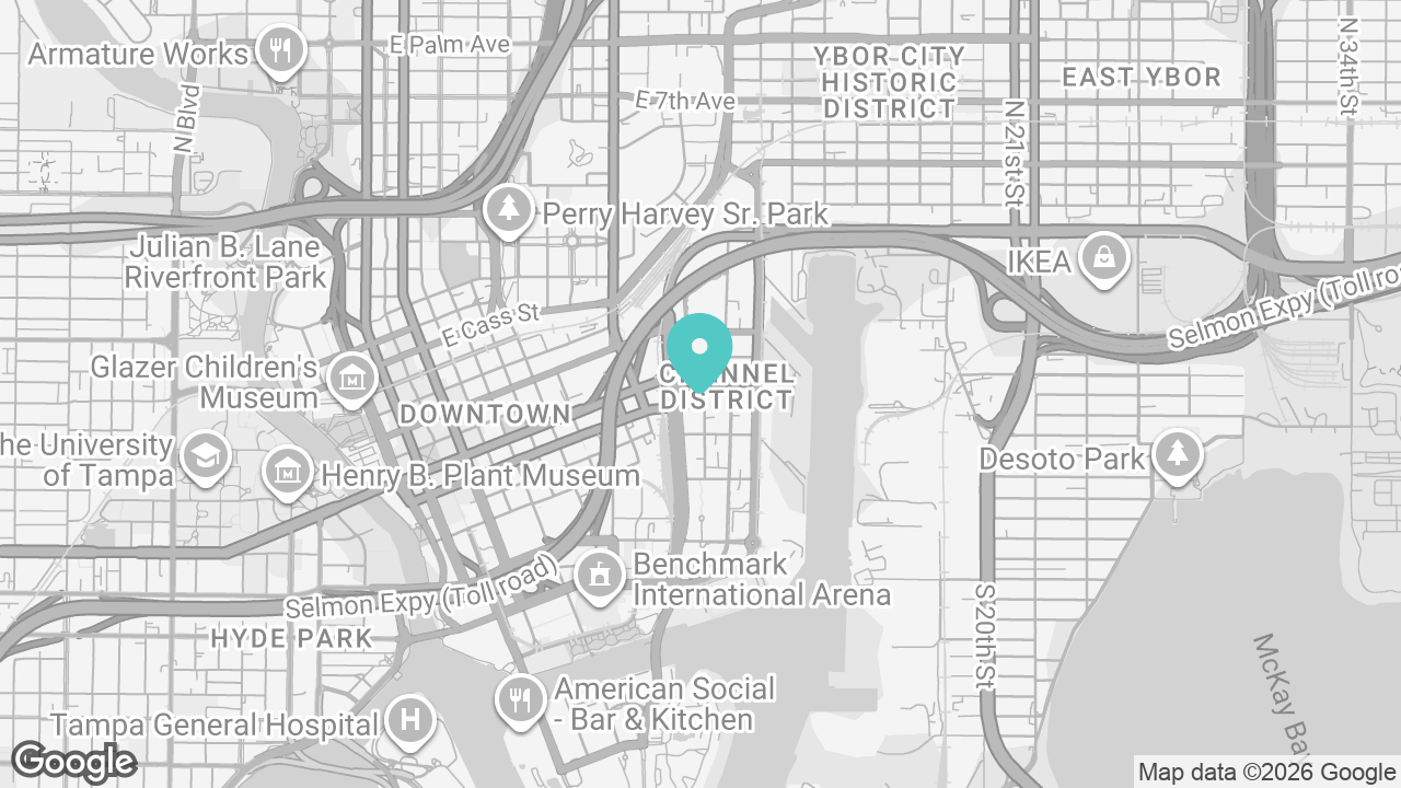 Downtown Tampa location map
