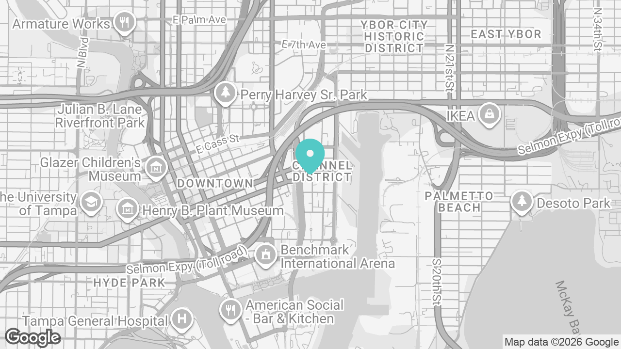 Downtown Tampa location map