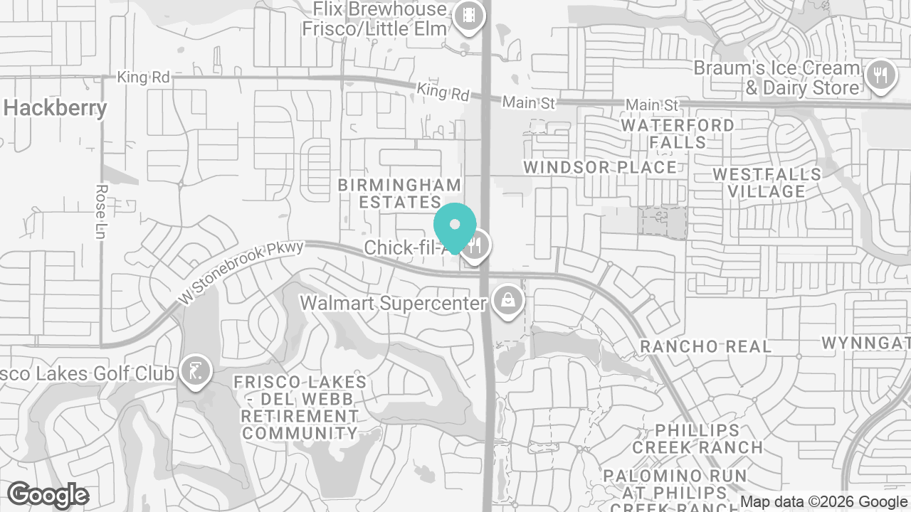 Frisco Lakes location map