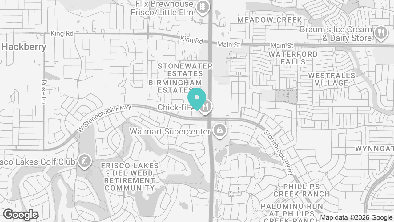 Frisco Lakes location map