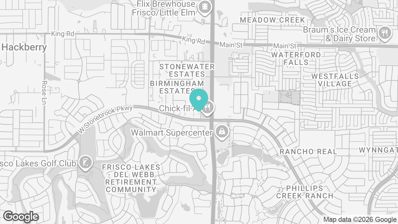 Frisco Lakes location map