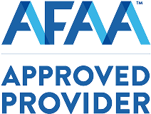 AFAA Approved Provider logo in blue lettering on a white background.