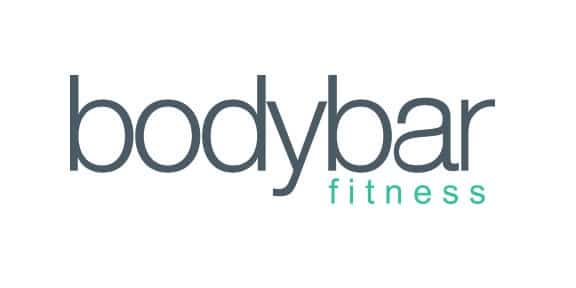Bodybar fitness logo with ‘bodybar’ in gray and ‘fitness’ in light teal lowercase letters on a white background.