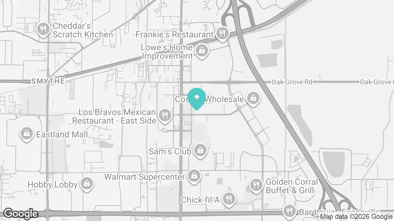 Evansville location map